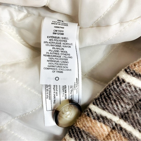 Garage Vancity Brown Plaid Shacket Size L - Picture 6 of 7